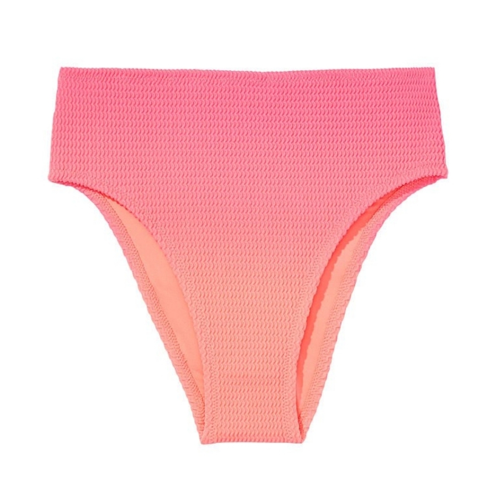 🌺VICTORIA'S SECRET Wave High-Waist Cheeky Bikini Bottom Size L/XL Pink Dye